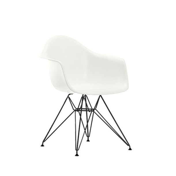 Eames dar stol hvid, m. sort stel spisebordstol klassiker vitra