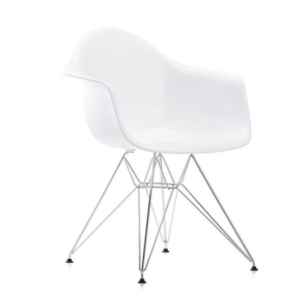 Eames dar stol hvid med armlæn spisebordstol klassiker vitra