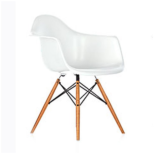 Eames daw stol hvid med armlæn og træben spisebordstol klassiker ...